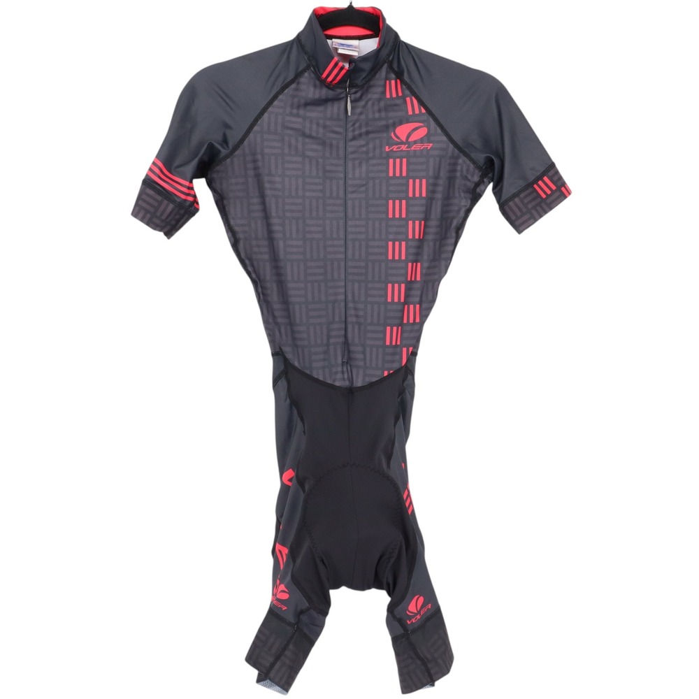 Voler Orion Impulse Cycling Skinsuit Mens XS Black Red Padded V1050600N USA Made